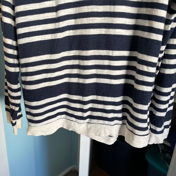 Men’s Banana Republic Long Sleeve Striped Hooded T-shirt, Navy and WhiteXXL - Picture 7 of 10